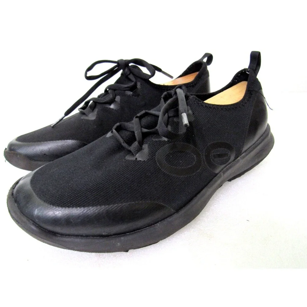 Oofos OOMG Sport LS Low Comfort‎ Shoes Men's size 10 Black Textile White